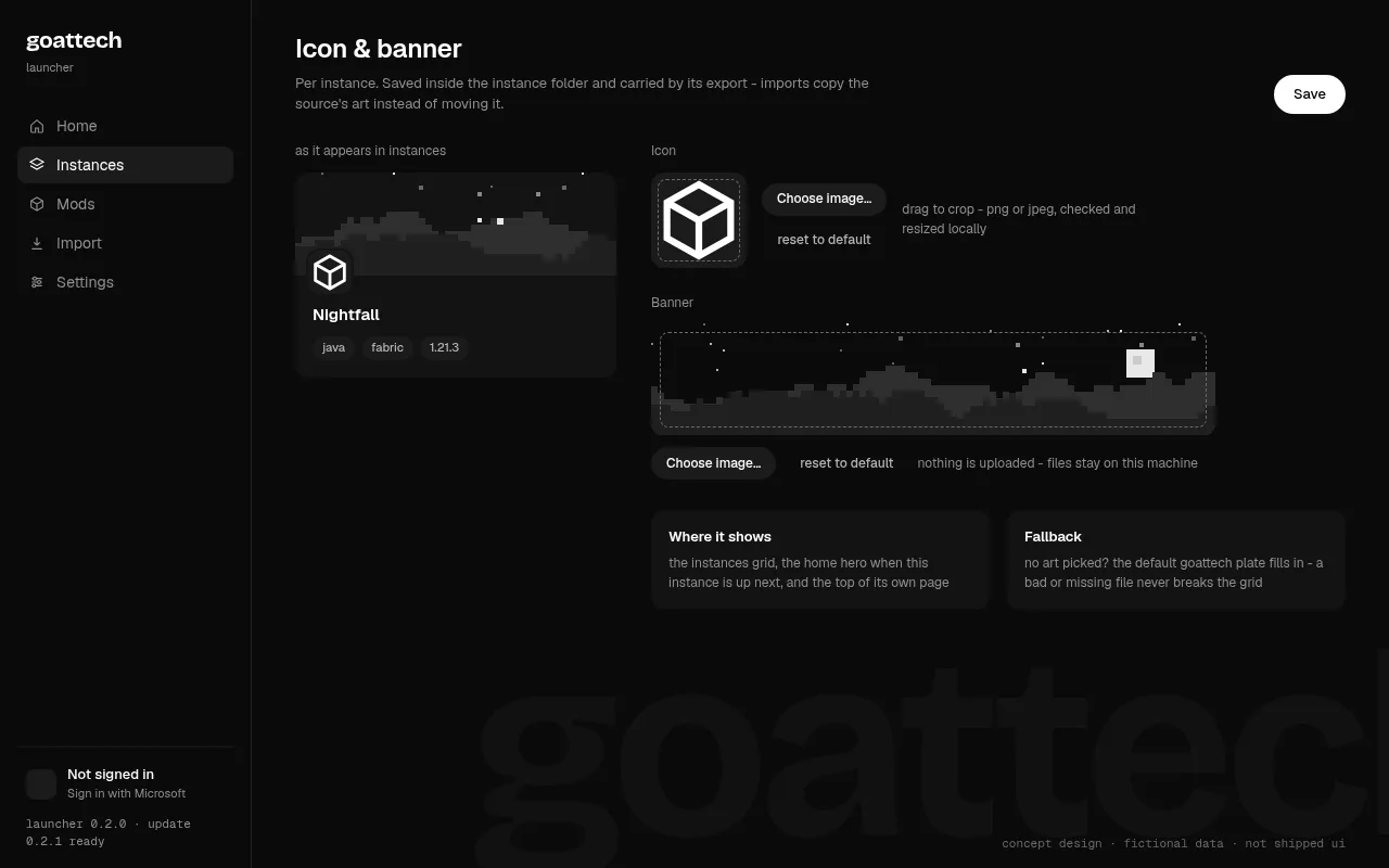 concept: per-instance icon and banner customization