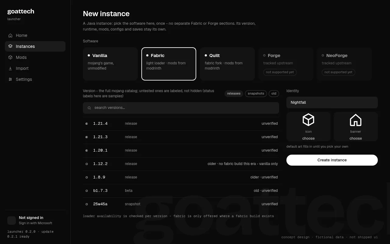concept: new instance flow picking software and version